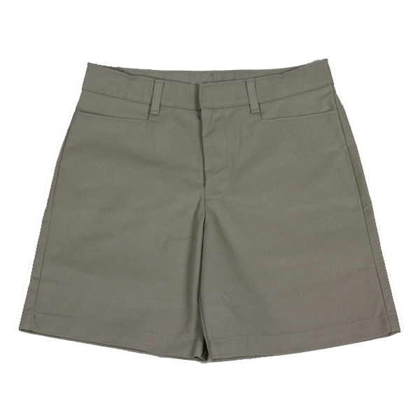 Girls Khaki Flat Front Twill Shorts - Classic Designs