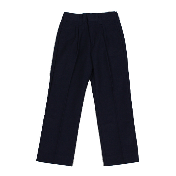 Girls Navy Twill Pants with Elastic - Classic Designs