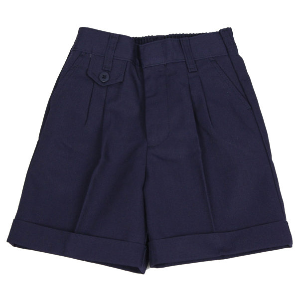 Girls Navy Twill Shorts with Elastic Waist - Classic Designs